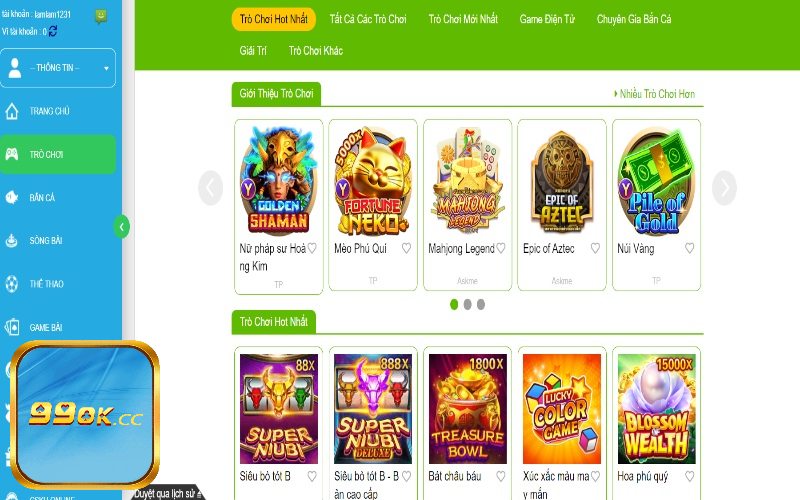 Review sảnh Slot game 99ok